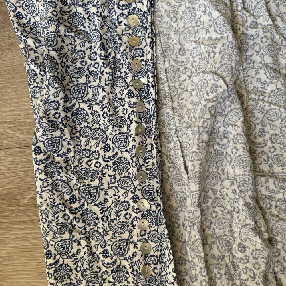VTG‎ CDC Dress Size 2 Paisley Print Cottagecore Farm Corset Full Button Front - Picture 8 of 14